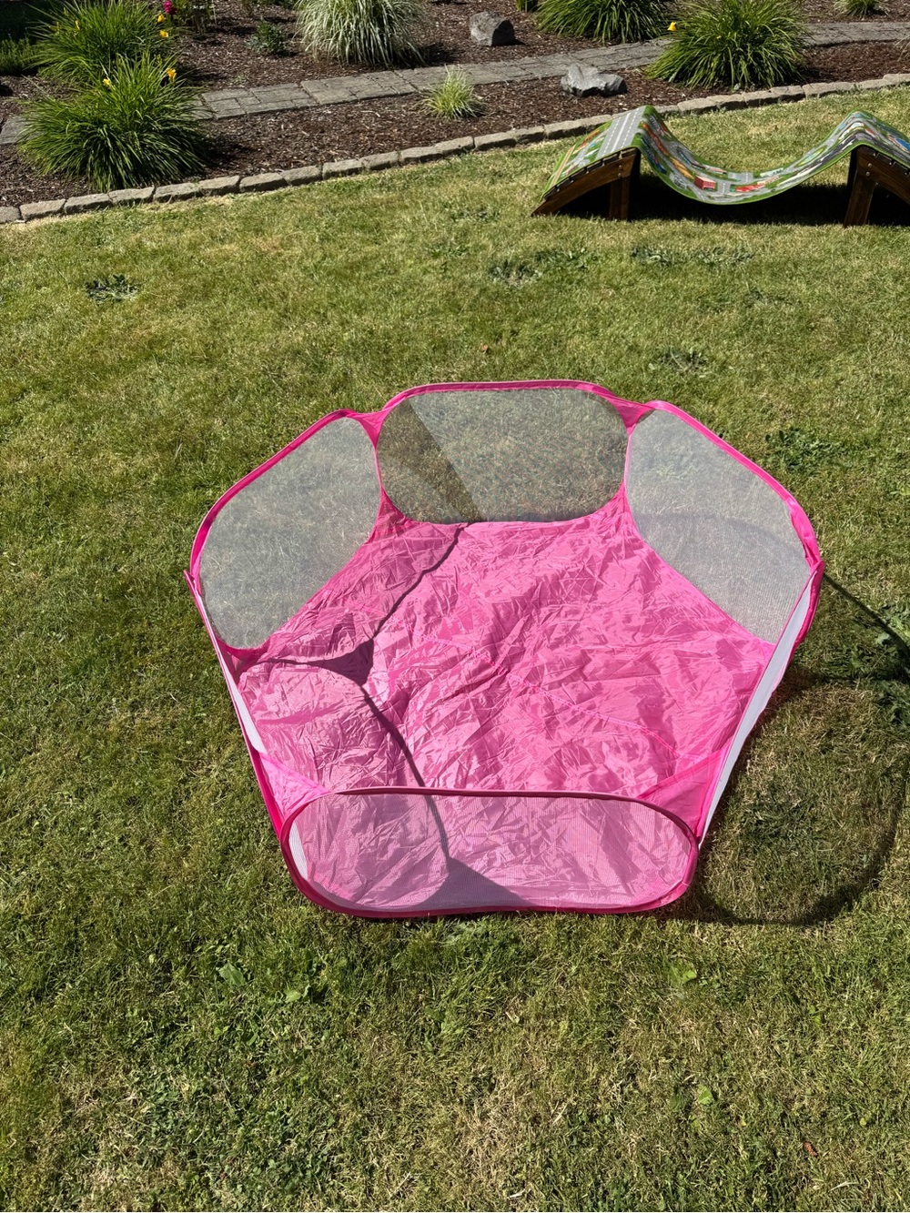 Portable Pink Mesh Playpen